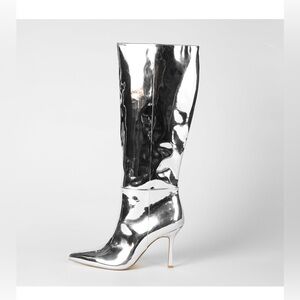 The Drop Women's Gemini Tall Heeled High Boot 9.5 Silver